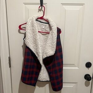 Plaid Sherpa-Lined Kids Vest